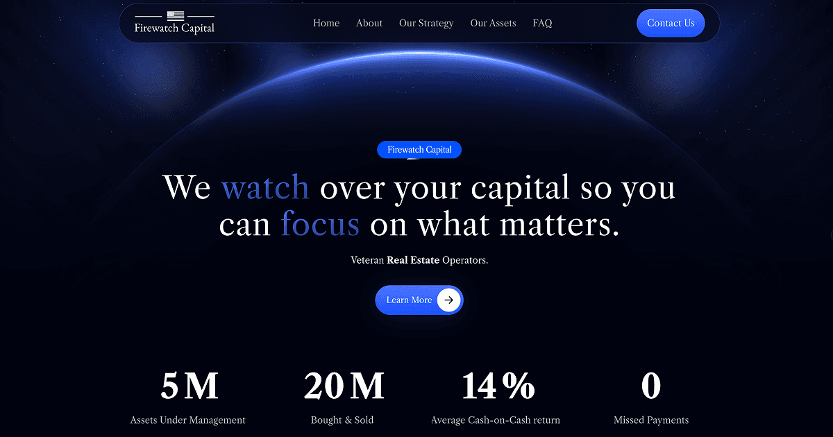 Firewatch Capital website homepage